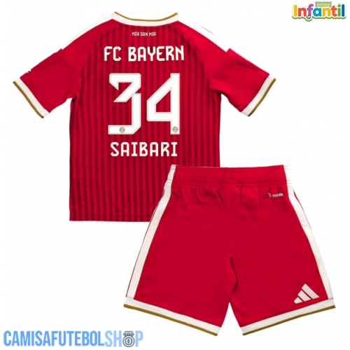 Camisa de time de futebol Bayern Munich Ismael Saibari #34 Replicas 1º Equipamento Infantil 2026-27 Manga Curta (+ Calças curtas)
